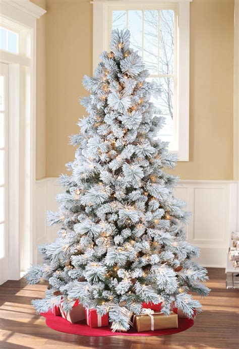 pre-lit flocked christmas tree|clearance flocked prelit christmas trees.